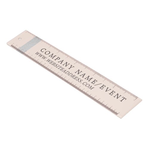 Blush Pink Chic Silver Foil Stripe CompanyEvent Ruler