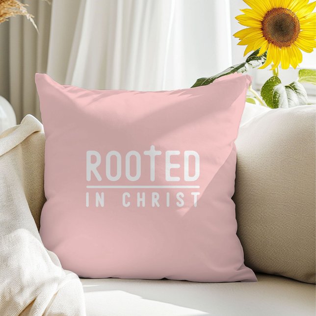 Blush Pink Christian Quote Throw Pillow (Creator Uploaded)