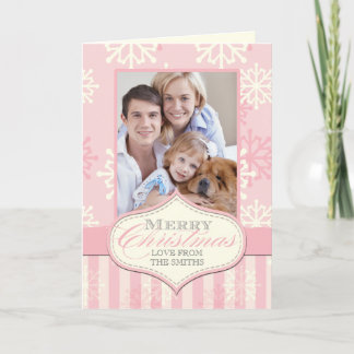 BLUSH PINK CHRISTMAS HOLIDAY PHOTO CARD