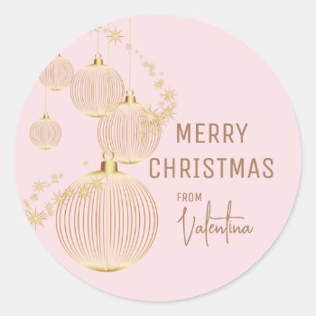 Blush Pink Christmas Labels by ThreeFoursDesign at Zazzle