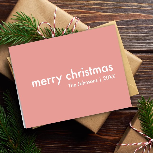 Blush Pink Christmas | Minimalist Clean Simple Holiday Card (Creator Uploaded)