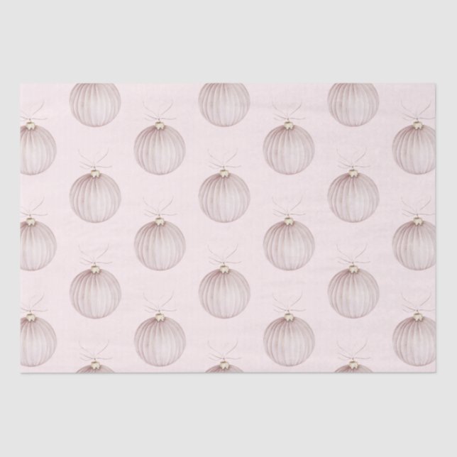 Blush Pink Christmas Ornament Coffee Mug Tissue Paper (Front)