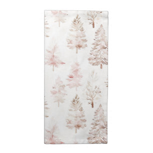 Blush Pink Christmas Trees Cloth Napkin