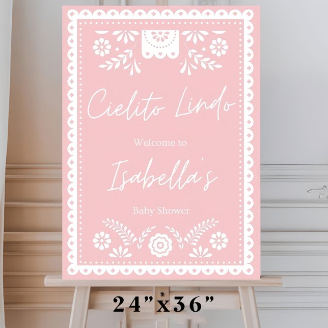 Blush pink cielito lindo baby shower sign, pink  foam board (Creator Uploaded)