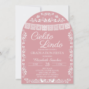Blush Pink Cielito Lindo Graduation Fiesta Arch Invitation