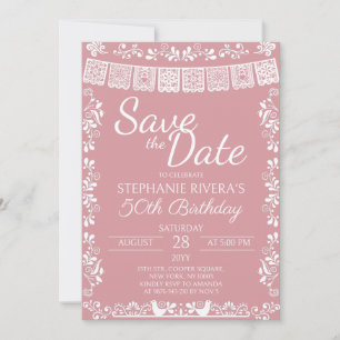 Blush Pink Cielito Lindo Save the Date Birthday Invitation