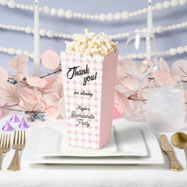 Blush Pink Circle Pattern Bachelorette Party Favor Boxes (Wedding)