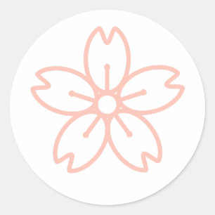 Blush Pink Circled Sakura (Cherry Blossom) Sticker