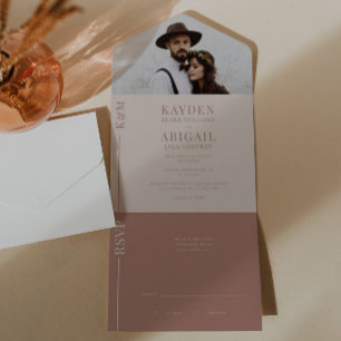 Blush Pink Clean Line Wedding Invitation