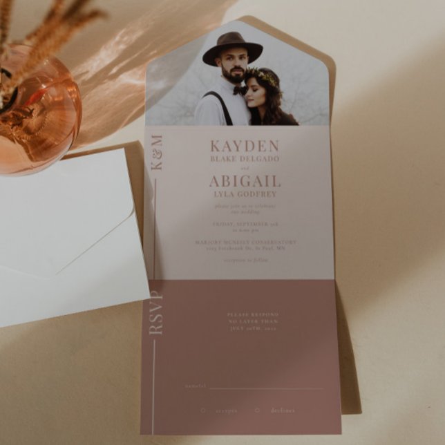 Blush Pink Clean Line Wedding Invitation (Creator Uploaded)