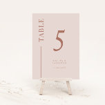 Blush Pink Clean Line Wedding Table Number