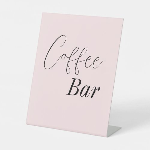 Blush Pink Coffee Bar Wedding Shower  Pedestal Sign
