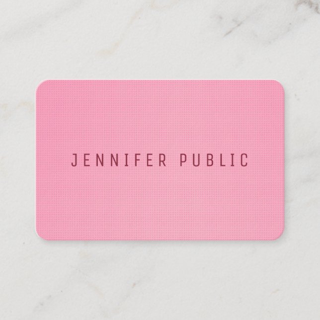 Blush Pink Color Elegant Luxury Modern Template Business Card (Front)
