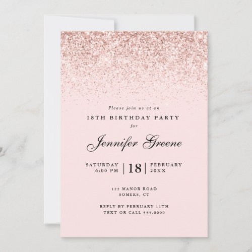 Blush Pink Confetti Glitter, Any Age Birthday