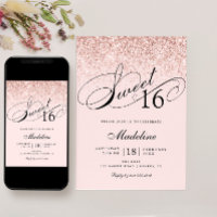 Blush Pink Confetti Glitter, Sweet 16 Birthday