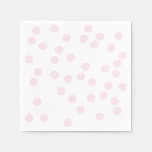Blush Pink Confetti / Polkadots Paper Napkins (Front)
