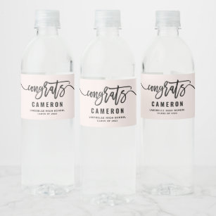 Simple Graduation Water Bottle Labels – iCustomLabel