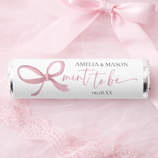 Blush Pink Coquet Bow 'Mint To Be' Wedding  Breath Savers® Mints (Blush Pink Coquet Bow 'Mint To Be' Wedding Breath Savers® Mints)