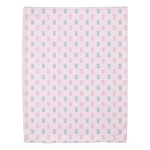 Blush Pink Coquette Hair Bow Pattern Duvet Cover