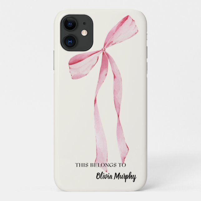  Blush Pink coquette watercolor phonr case (Back)