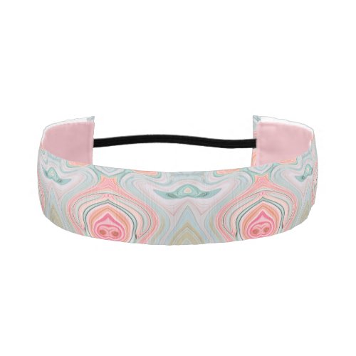 blush pink coral mint green marble swirls rainbow athletic headband