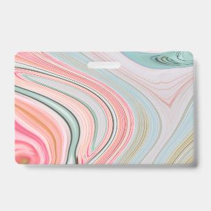 blush pink coral mint green marble swirls rainbow badge