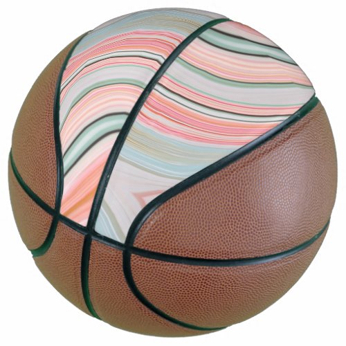 blush pink coral mint green marble swirls rainbow basketball