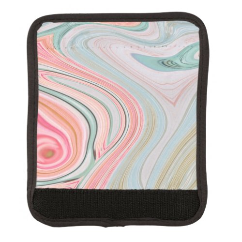 blush pink coral mint green marble swirls rainbow luggage handle wrap
