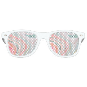 blush pink coral mint green marble swirls rainbow retro sunglasses