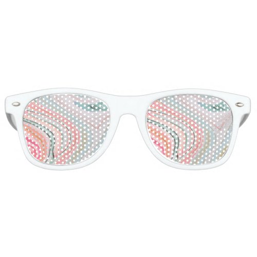 blush pink coral mint green marble swirls rainbow retro sunglasses