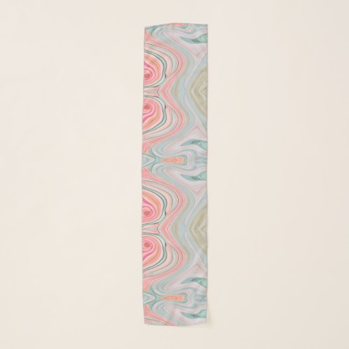 blush pink coral mint green marble swirls rainbow scarf