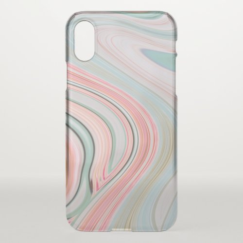 blush pink coral mint green marble swirls rainbow iPhone XS case