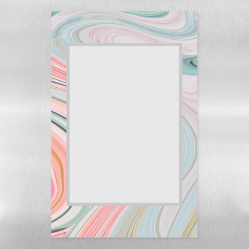 blush pink coral mint green rainbow marble swirls magnetic dry erase sheet