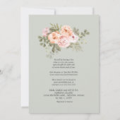 Blush Pink Coral Peonies Shower by Mail Invitation (Back)