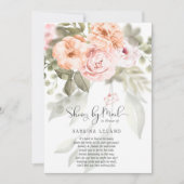 Blush Pink Coral Peonies Shower by Mail Invitation (Front)