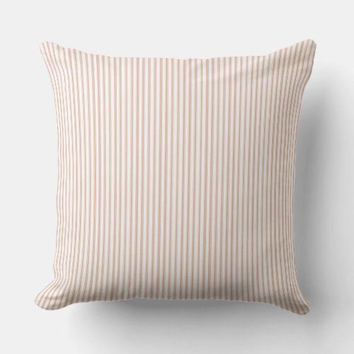 Blush Pink Coral Ticking Stripe Cushion