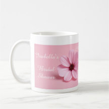 Blush Pink Cosmos Floral Bridal Shower Party Mug