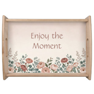 Blush Pink Cottagecore Kitchen Decor Serving Tray