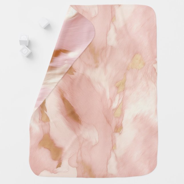 Blush Pink Cow Animal  Baby Blanket (In Situ)