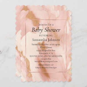 Blush Pink Cow Animal Print Invitation