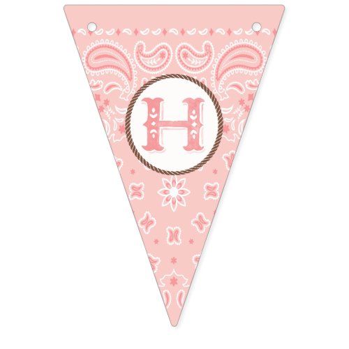 Blush Pink Cowgirl Bandana  Happy Birthday Bunting Flags