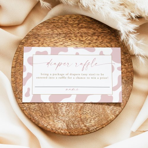 Blush Pink Cowgirl Cow Print Diaper Raffle Ticket