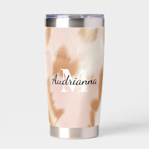 Blush Pink Cowgirl Cowhide Monogram Insulated Tumbler