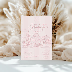 Blush Pink Cowgirl Graduation Invitation Party