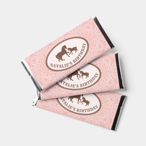 Blush Pink Cowgirl Party  Horse Hershey Bar Favors