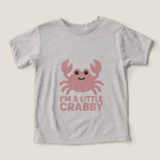Blush-Pink Crab – Sweet “I’m a Little Crabby” Toddler T-shirt