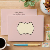 Blush Pink, Cream, and Gray Damask A7 Envelope (Desk)