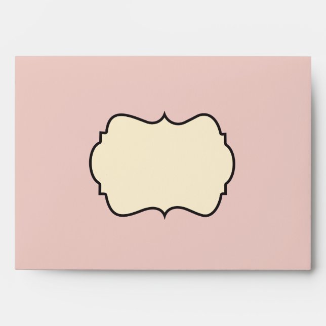 Blush Pink, Cream, and Gray Damask A7 Envelope (Front)