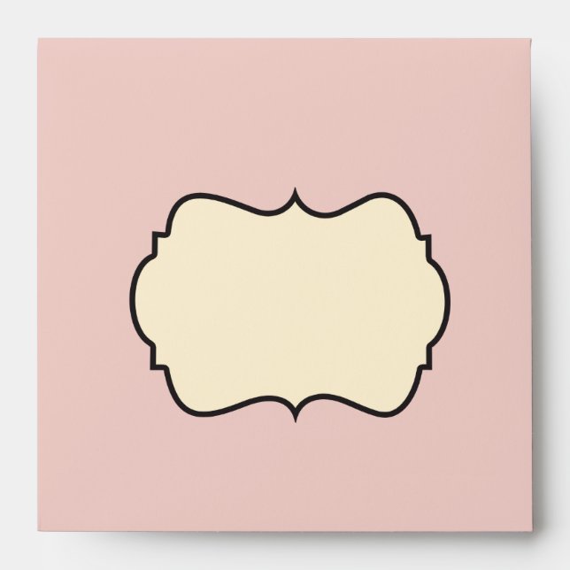 Blush Pink, Cream, and Gray Damask Envelope (Front)