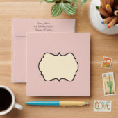 Blush Pink, Cream, and Gray Damask Envelope (Desk)
